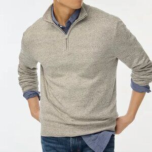 J. Crew Men's Raglan Half Zip Sweater Heathered Grey Size XL NWT